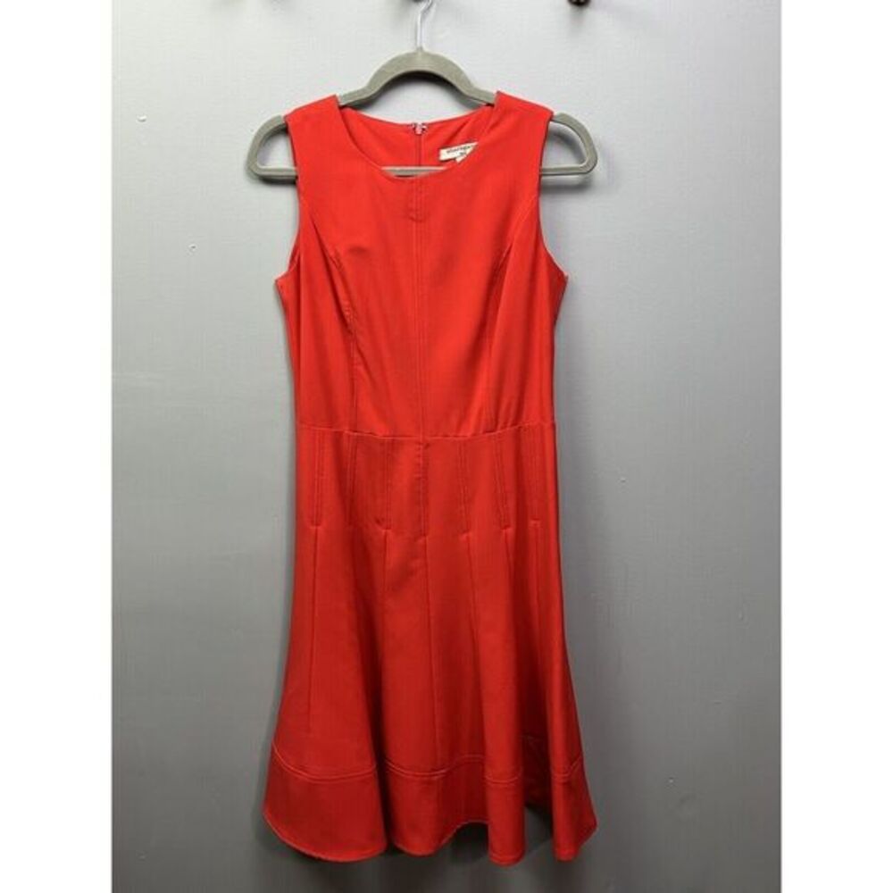 Sharagano Dress Womens Size 4 Round Neck Stretch Back‎ zip Sleeveless Career